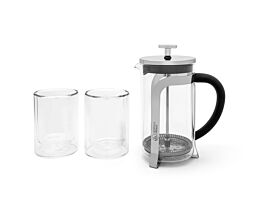 Set Kaffeebereiter Shiny 600ml + 2 Gläser